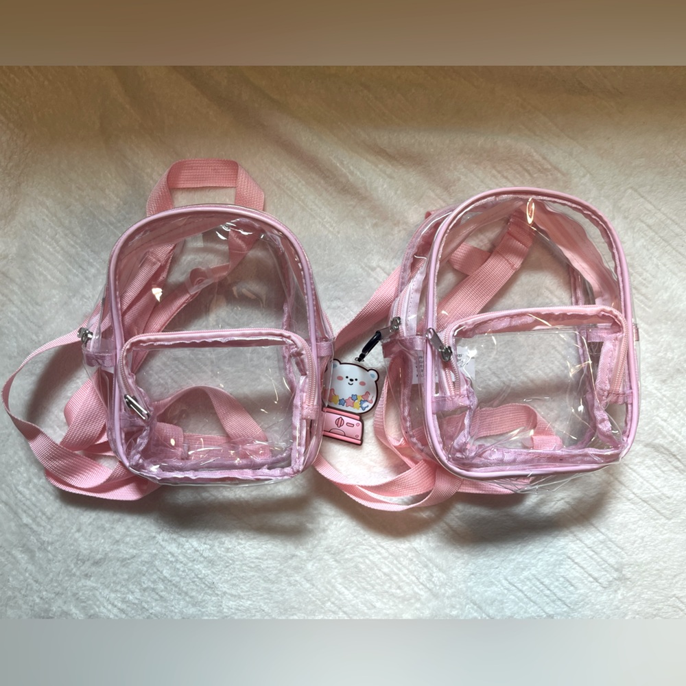 Mini Clear Backpacks with Pink